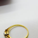 Victorian 18ct Yellow Gold, Aquamarine & Diamond Dress Ring c1900 Antique