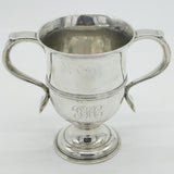 King George II Sterling Silver Two Handled Loving Cup Copper Base c1730 Antique