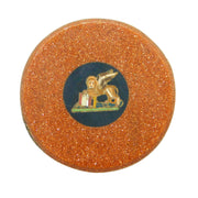 Georgian Grand Tour Goldstone Micro-Mosaic Lion of Venice Plaque Antique c1830