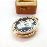 Victorian 9ct Gold Back & Front 'In Memory Of' Mourning Locket c1860 Antique
