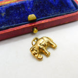 9ct Yellow Gold Good Luck Elephant Charm Pendant Vintage 1963 London