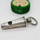 Victorian Sterling Silver Working Military Whistle Antique 1852 Birmingham