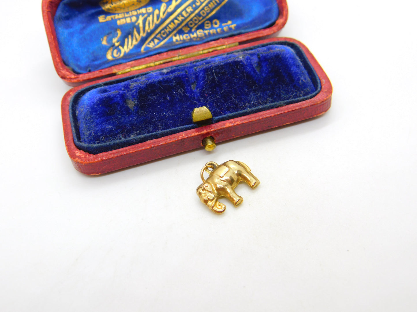 9ct Yellow Gold Good Luck Elephant Charm Pendant Vintage 1963 London