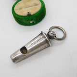 Victorian Sterling Silver Working Military Whistle Antique 1852 Birmingham