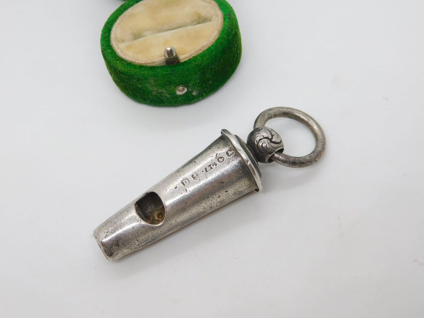 Victorian Sterling Silver Working Military Whistle Antique 1852 Birmingham