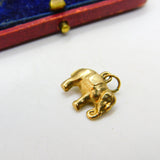 9ct Yellow Gold Good Luck Elephant Charm Pendant Vintage 1963 London