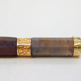 Scottish Victorian 9ct Gold Mounted Agate Bar Brooch Antique c1860s