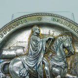 Sterling Silver Mounted King William IV Seal Plaque Vintage 1973 London