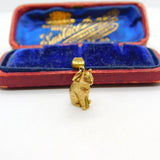 9ct Yellow Gold Sitting Cat or Kitten Charm Pendant 1987 Birmingham Vintage