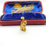 9ct Yellow Gold Sitting Cat or Kitten Charm Pendant 1987 Birmingham Vintage