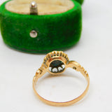 Victorian 15ct Yellow Gold Turquoise Set Floral Dress Ring Antique c1860