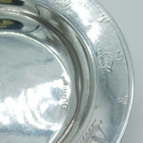Sterling Silver Child's Pictorial Christening Plate Antique 1935 Birmingham Deco