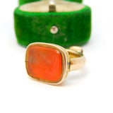 George III 9ct Gold Carved Carnelian Agate Roman Senator Intaglio Seal Fob c1820