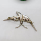 Victorian .800 Silver & Paste Set Swallow Sweetheart Brooch Antique c1900