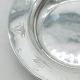 Sterling Silver Child's Pictorial Christening Plate Antique 1935 Birmingham Deco