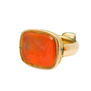 George III 9ct Gold Carved Carnelian Agate Roman Senator Intaglio Seal Fob c1820