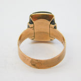 Victorian 9ct Rose Gold Carved Hardstone Cameo Mourning Ring Antique c1850s