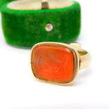 George III 9ct Gold Carved Carnelian Agate Roman Senator Intaglio Seal Fob c1820