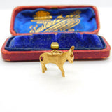 9ct Yellow Gold Standing Donkey Charm Pendant Vintage c1970