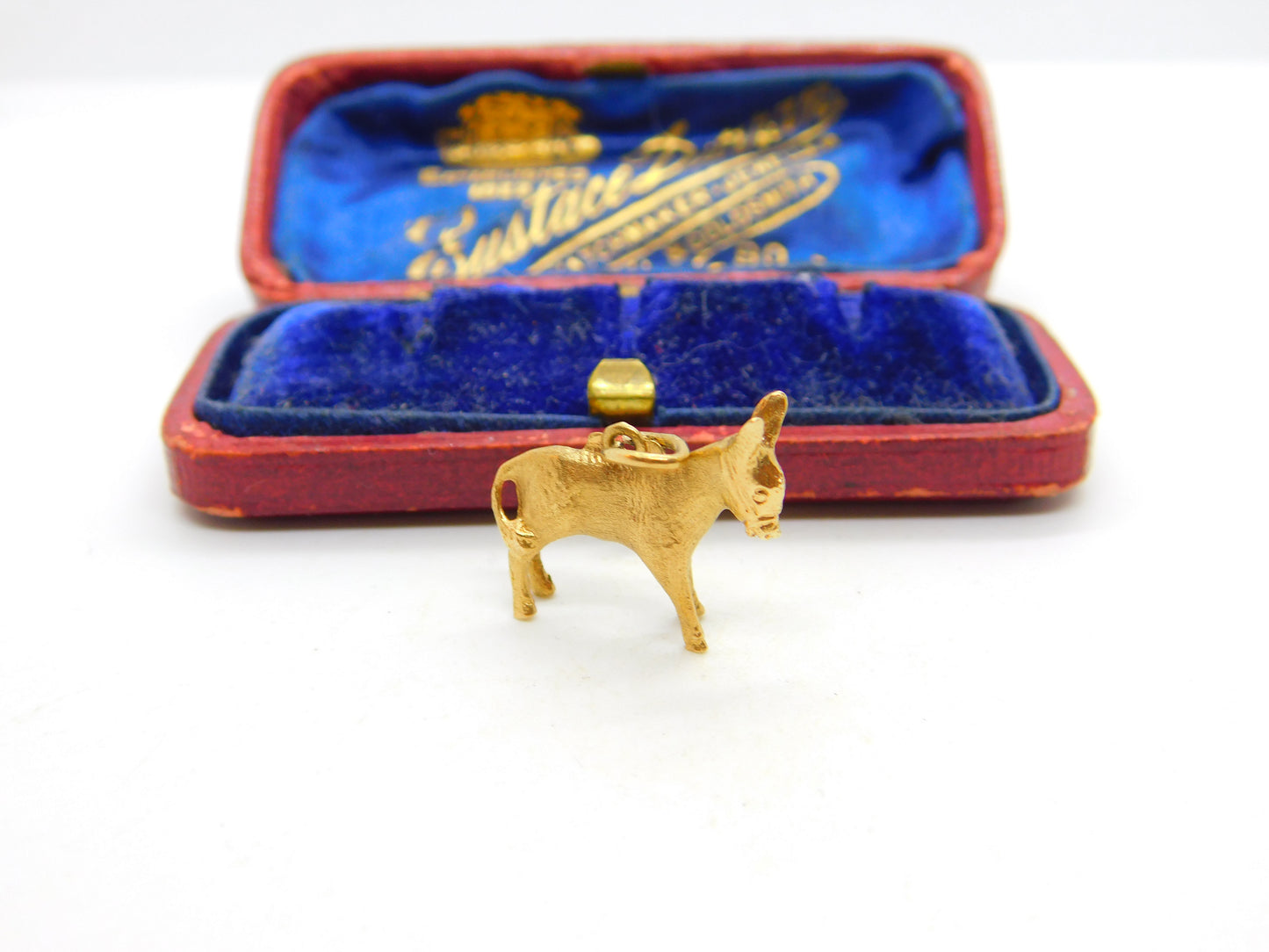 9ct Yellow Gold Standing Donkey Charm Pendant Vintage c1970