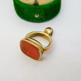 George III 9ct Gold Carved Carnelian Agate Roman Senator Intaglio Seal Fob c1820