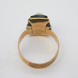 Victorian 9ct Rose Gold Carved Hardstone Cameo Mourning Ring Antique c1850s