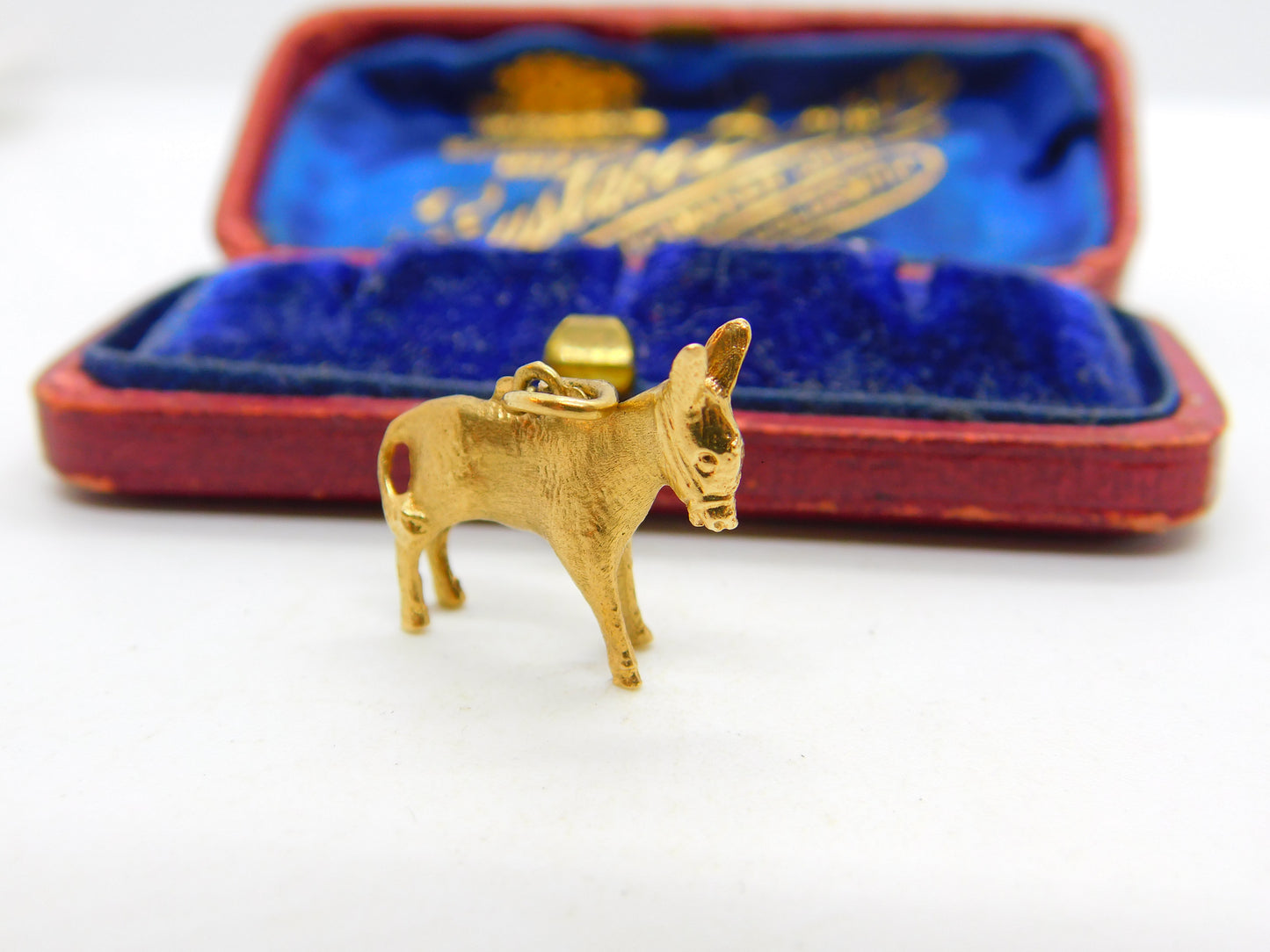 9ct Yellow Gold Standing Donkey Charm Pendant Vintage c1970