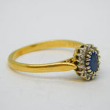 18ct Yellow Gold, 0.25ct Sapphire & Diamond Engagement Ring Vintage Birmingham