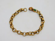 Victorian Style 9ct Gold Belcher Chain Bracelet Turquoise Hand Clasp Vintage 1998