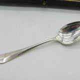Boxed Set of Sterling Silver Teaspoons & Tongs Antique 1931 Birmingham Deco