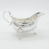 Large Irish Georgian Sterling Silver Scrolled Edge Sauce Boat 1803 Dublin