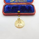 9ct Yellow Gold St Christopher Patron of Travel Charm Pendant 1968 Birmingham