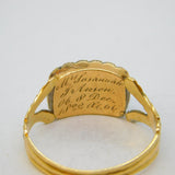 George IV 18ct Gold, Rock Crystal & Turquoise Mourning Ring Antique London 1822