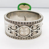 Victorian Sterling Silver Aesthetic Movement Cuff Bangle Antique 1883 Birmingham