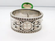 Victorian Sterling Silver Aesthetic Movement Cuff Bangle Antique 1883 Birmingham