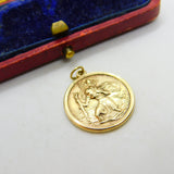 9ct Yellow Gold St Christopher Patron of Travel Charm Pendant 1968 Birmingham