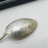 Boxed Set of Sterling Silver Column Terminal Teaspoons Antique 1937 Art Deco