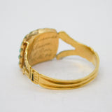 George IV 18ct Gold, Rock Crystal & Turquoise Mourning Ring Antique London 1822