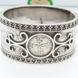 Victorian Sterling Silver Aesthetic Movement Cuff Bangle Antique 1883 Birmingham