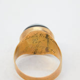 George III 9ct Gold & Banded Agate Mourning Ring Political Interest Antique 1799