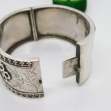Victorian Sterling Silver Aesthetic Movement Cuff Bangle Antique 1883 Birmingham