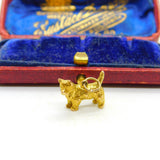 9ct Yellow Gold Westie Terrier Dog Charm Pendant 1961 London Vintage
