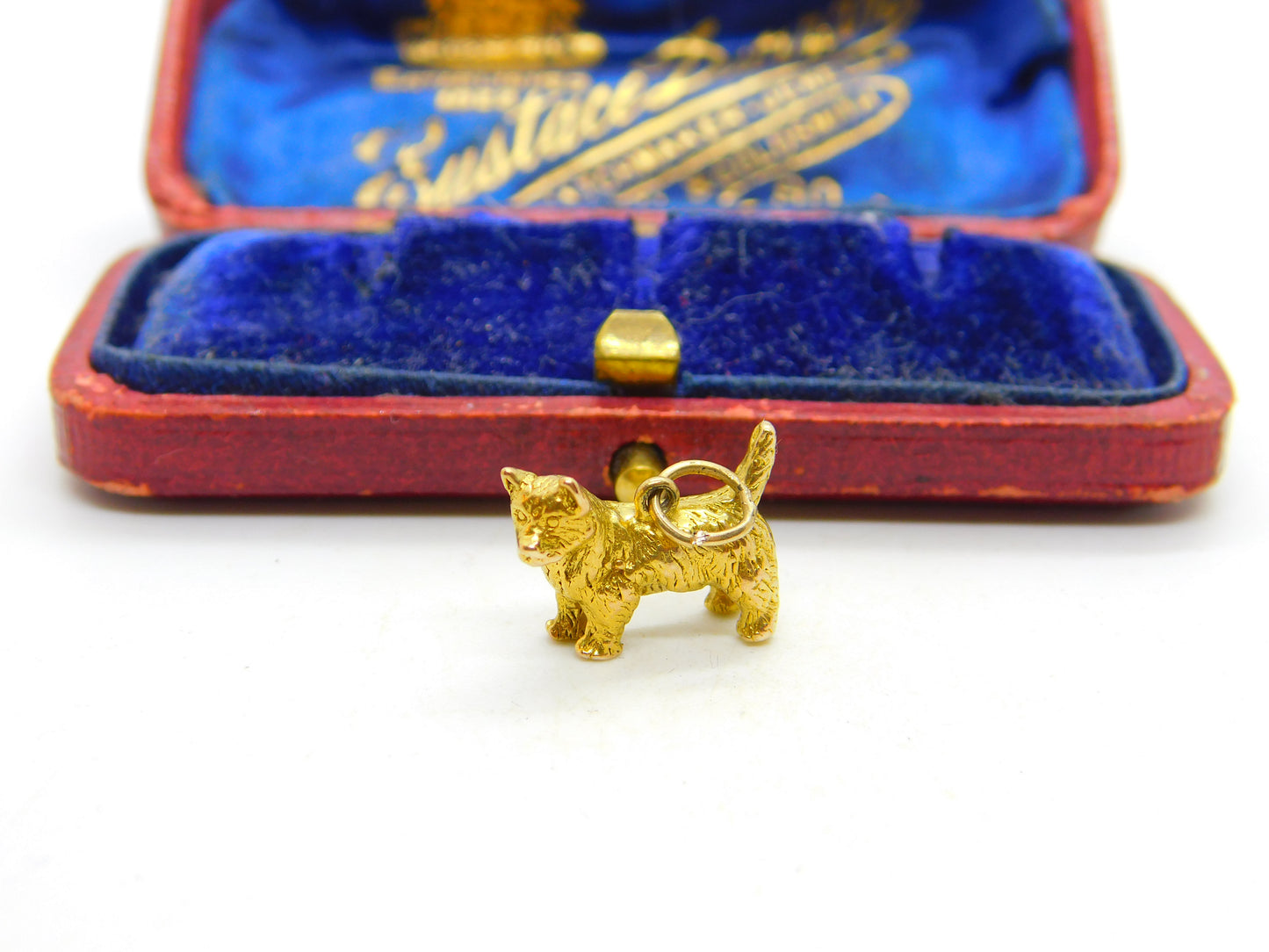 9ct Yellow Gold Westie Terrier Dog Charm Pendant 1961 London Vintage