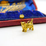 9ct Yellow Gold Westie Terrier Dog Charm Pendant 1961 London Vintage