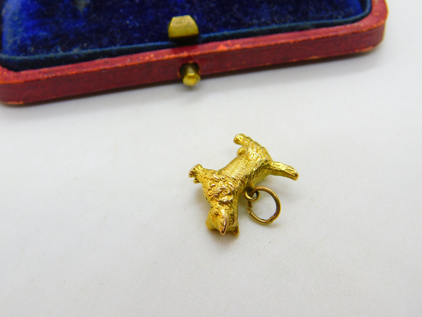 9ct Yellow Gold Westie Terrier Dog Charm Pendant 1961 London Vintage