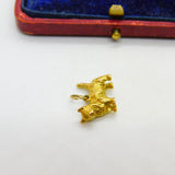 9ct Yellow Gold Westie Terrier Dog Charm Pendant 1961 London Vintage