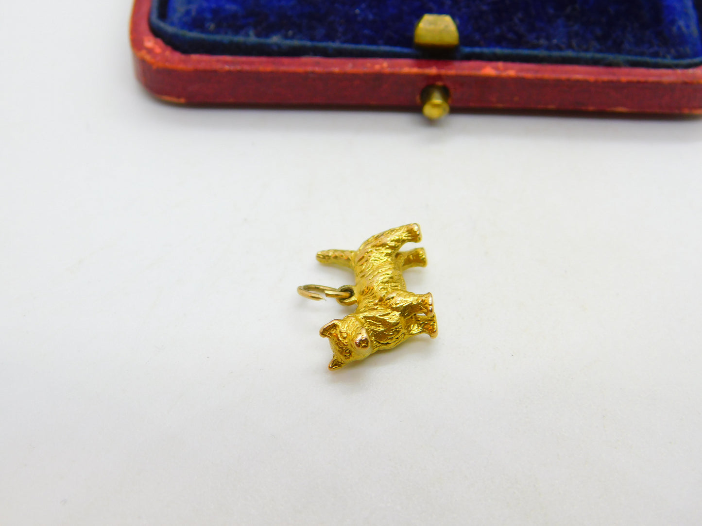 9ct Yellow Gold Westie Terrier Dog Charm Pendant 1961 London Vintage