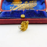 9ct Yellow Gold Squirrel with the Pearl Nut Charm Pendant 1963 Birmingham