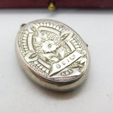 Victorian Sterling Silver Floral Fern Leaf Locket Pendant 1882 Birmingham