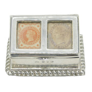 Victorian Sterling Silver Double Stamp Box Antique 1897 Birmingham